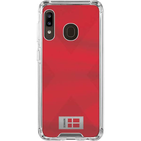 Denmark Soccer Flag Galaxy A30 Clear Case